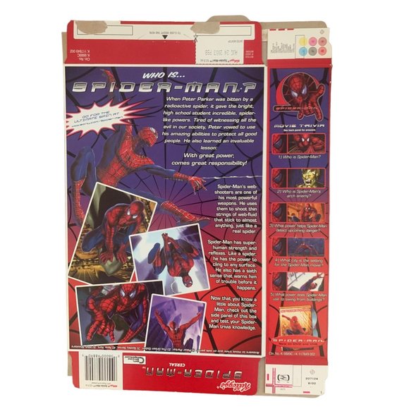 VINTAGE Spider-Man-Spidey-Berry Fruit flavored Limited Edition Flat Empty Cereal - Picture 2 of 14